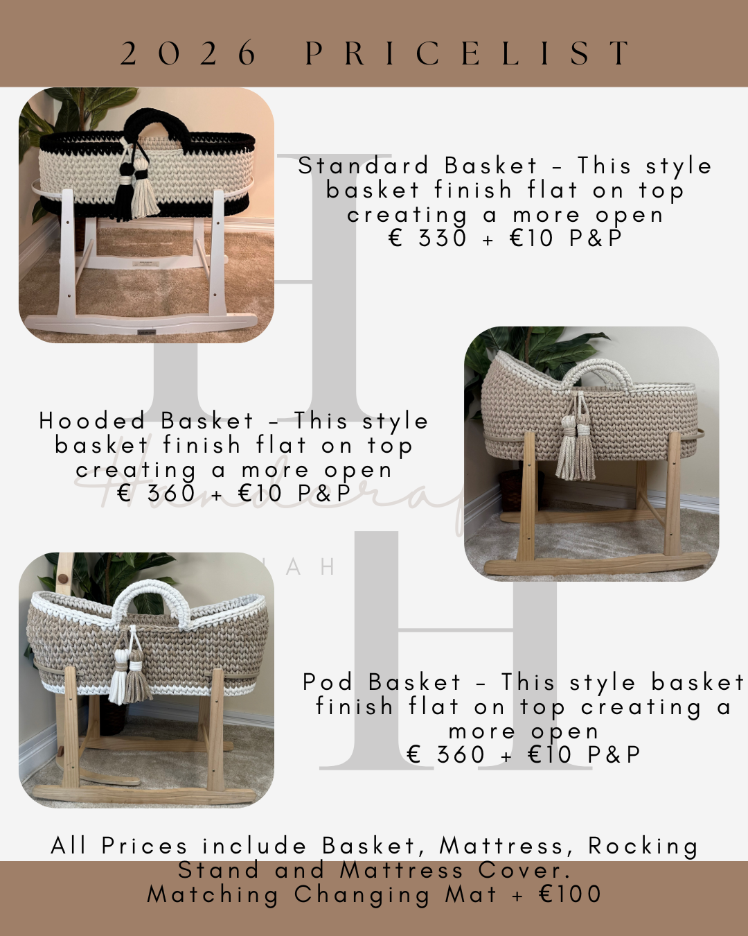 August 2026 Crochet Moses Basket Set (Deposit)