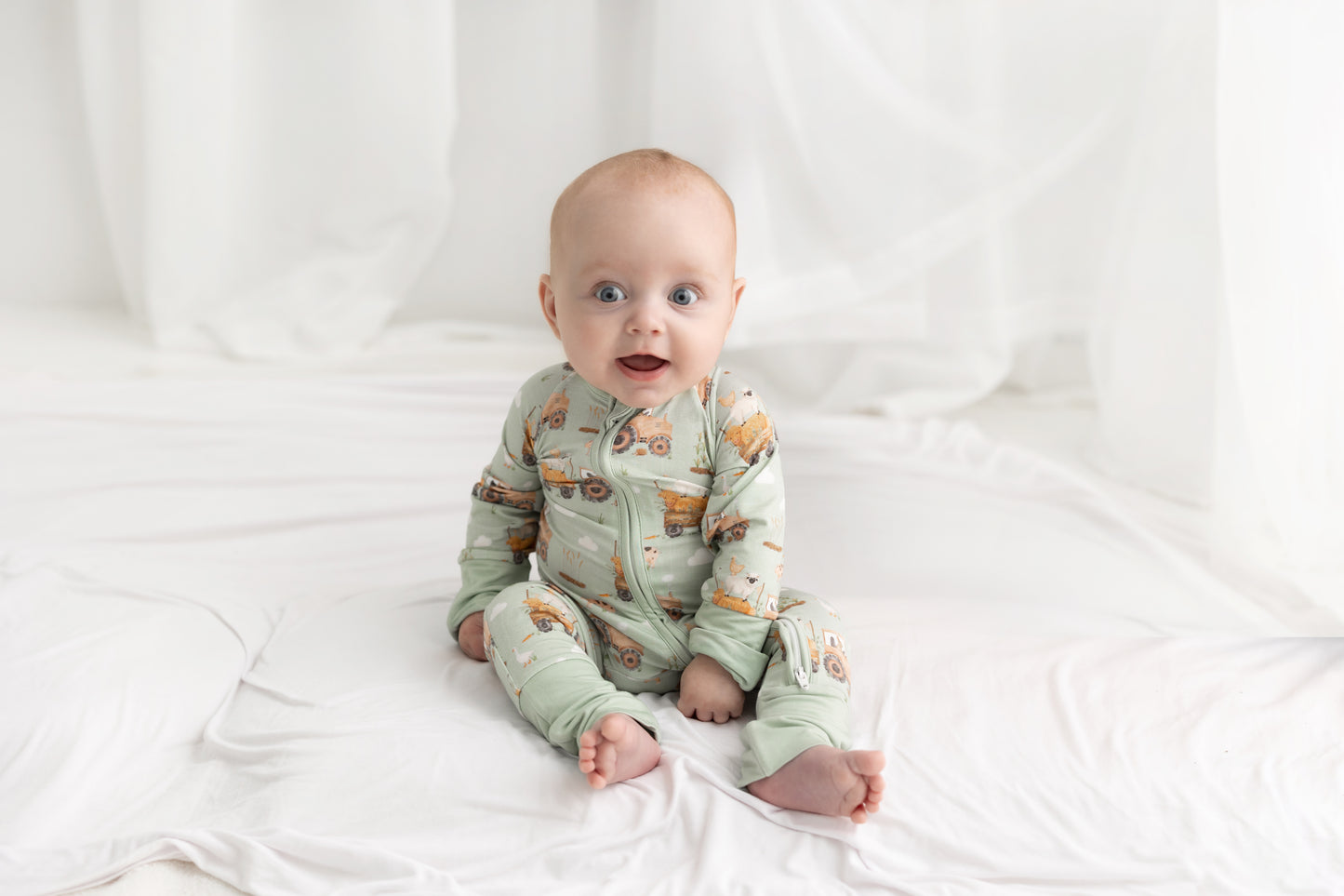 Tractor Time π | Bamboo Zip Suit