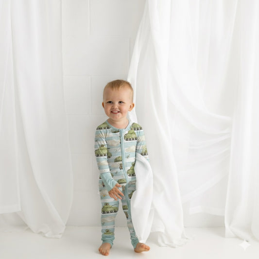 The Little Trooper 🪂| Bamboo Zip Suit