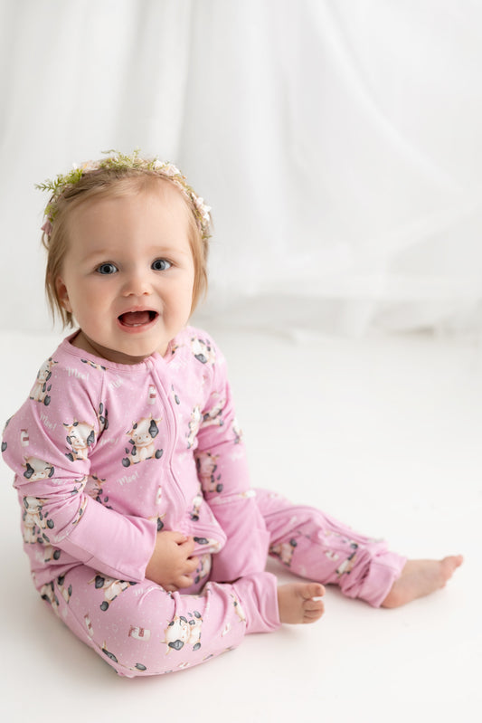 Moo & Milk 🍼 | Bamboo Zip Suit