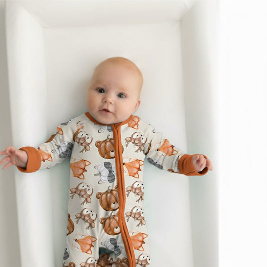 Pumpkin Patch Pals 🦊 | Bamboo Zip Suit