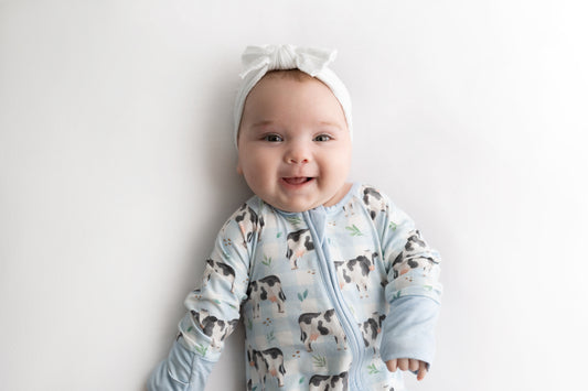 Moo-d for Cuddles 🐄 | Bamboo Zip Suit