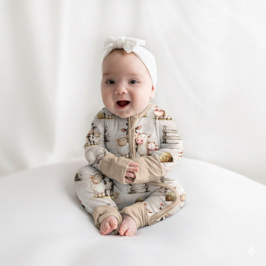 The Mini Moo Crew 🐮 | Bamboo Zip Suit